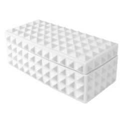 Charade Square Studded Box - Porcelain - 13 X 25 Cm - Jonathan Adler