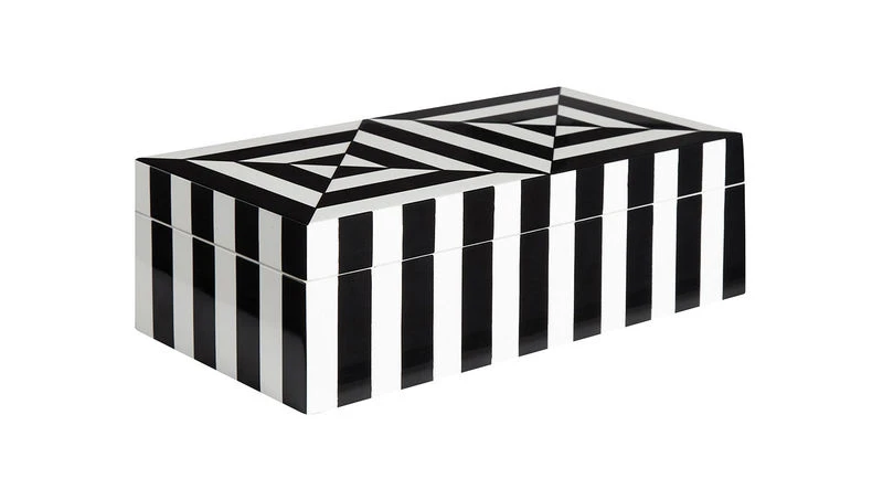 Op Art Small Box - / Lacquer - 20 X 10 Cm - Jonathan Adler