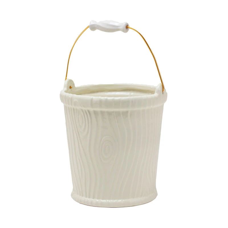 Wood Ware Champagne Bucket - / Vase - Ø 28 X H 31 Cm / Ribbed Porcelain With Wood Effect - Seletti - Image 2