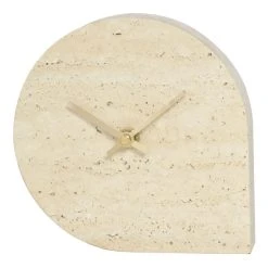 Stilla Desk Clock - / Travertine - Ø 16 Cm - AYTM