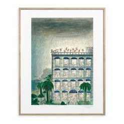 Sempé - Immeuble Pluie Poster - / 40 X 50cm - Image Republic