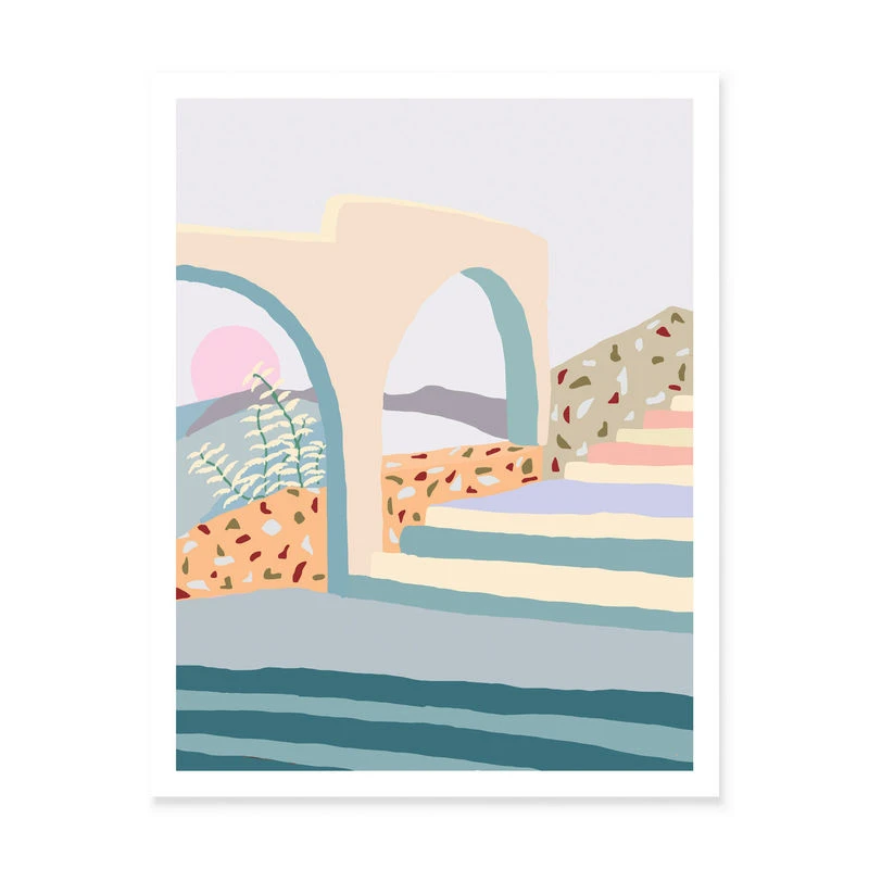 Terrazzo Stair By Charlie Bennell Poster - / 46 X 61 Cm - Slowdown Studio