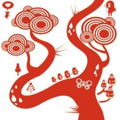 Flora And Fauna 1 Red Sticker - Domestic