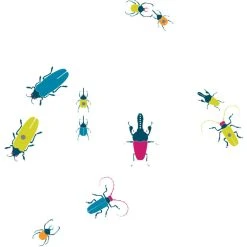 Insects Sticker - Set Of 5 Stickers + 5 Magnets - Domestic