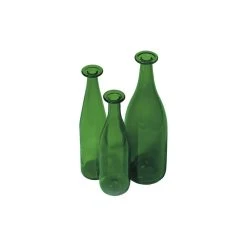 3 Green Bottles Vase - / Carafes - Set Of 3 Bottles - 75 & 150 Cl - Cappellini