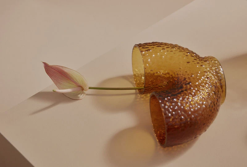 Arura Small Vase - / Textured Glass - L 34 X H 19 Cm - AYTM - Image 2