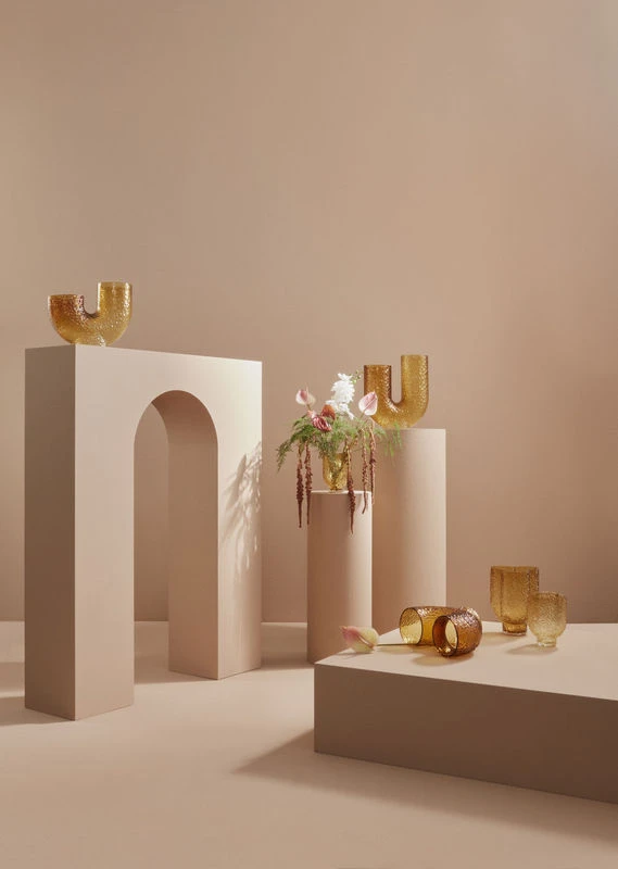 Arura Small Vase - / Textured Glass - L 34 X H 19 Cm - AYTM - Image 3