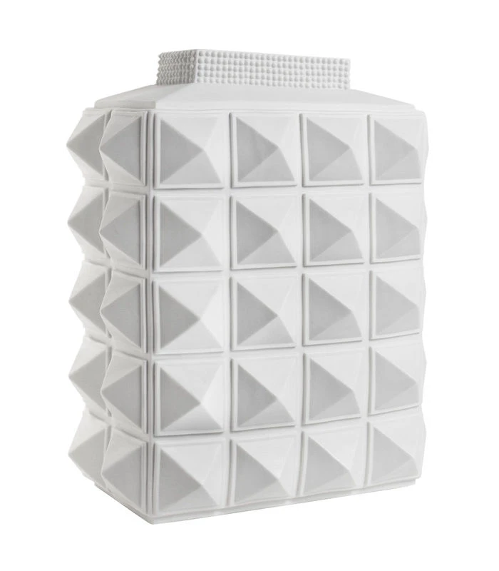 Charade Block Studded Vase - Porcelain - H 33 Cm - Jonathan Adler