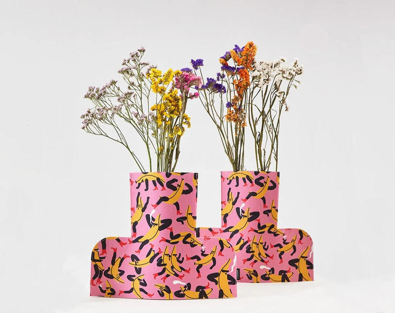 Flower Power Large Vase Cover - / H 35 Cm - Felt - Sancal - Image 3