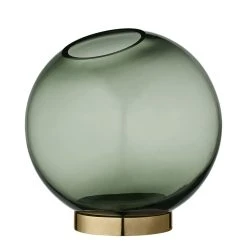 Globe Medium Vase - Ø 16 Cm - Glass & Brass - AYTM