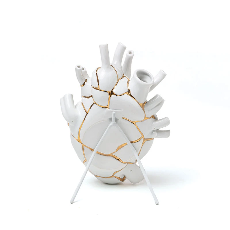 Love In Bloom Kintsugi Vase - / Human Heart In Porcelain And 24K Gold - H 25 Cm - Seletti - Image 5