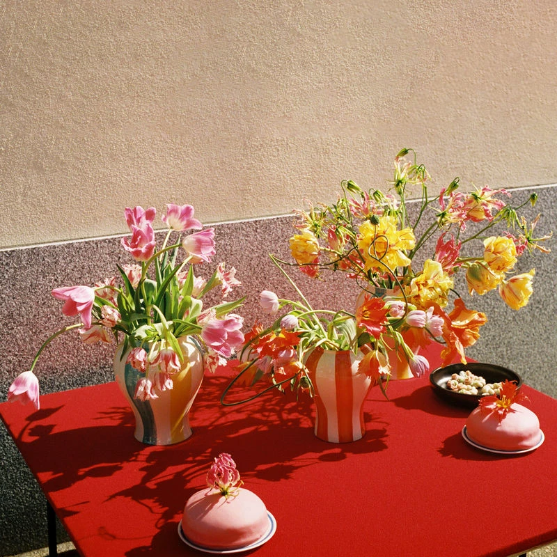 Sobremesa Large Vase - / Ø 19 X H 25 Cm - Sandstone - Hay - Image 3