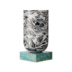 Swirl Medium Vase - / 14.5 X 14.5 X H 24.5 Cm - Marble Effect - Tom Dixon