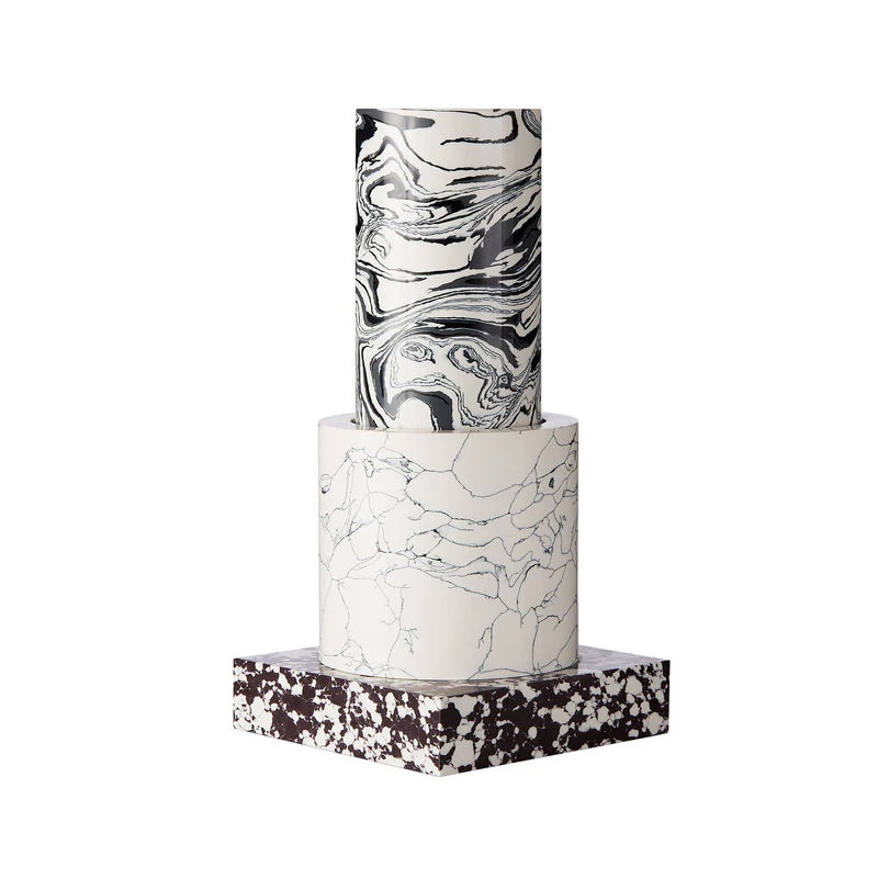 Swirl Small Vase - / 12.9 X 12.9 X H 26 Cm - Marble Effect - Tom Dixon