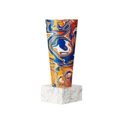Swirl Stem Vase - / 9 X 9 X H 23 Cm - Marble Effect - Tom Dixon