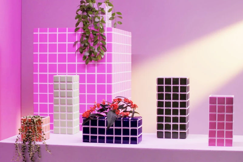 Tile Small Vase - / 10.5 X 10.5 X 21 Cm - & Klevering - Image 3