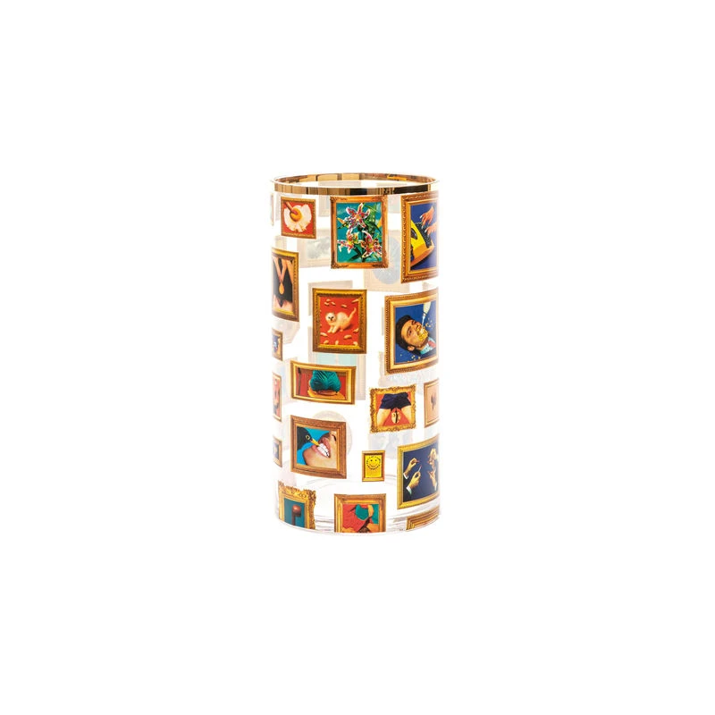 Toiletpaper - Frames Vase - / Medium - Ø 15 X H 30 Cm / 24K Gold Detail - Seletti - Image 2