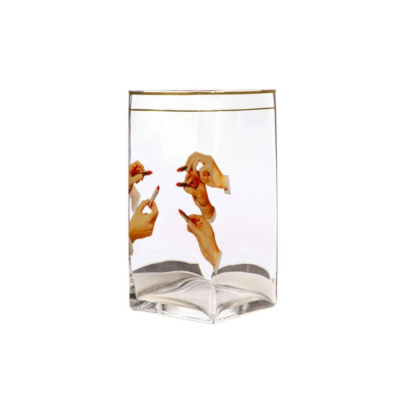 Toiletpaper - Lipsticks Vase - / 15 X 15 X H 30 Cm - 24K Gold Details - Seletti - Image 2