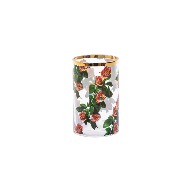 Toiletpaper - Roses Vase - / Small - Ø 9 X H 14 Cm / 24K Gold Detail - Seletti - Image 2