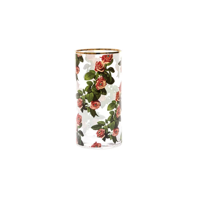 Toiletpaper - Roses Vase - / Medium - Ø 15 X H 30 Cm / 24K Gold Detail - Seletti