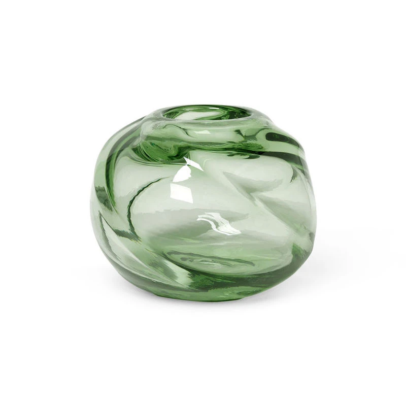 Water Swirl Vase - / Hand-blown Recycled Glass - Ø 21 X H 16 Cm - Ferm Living