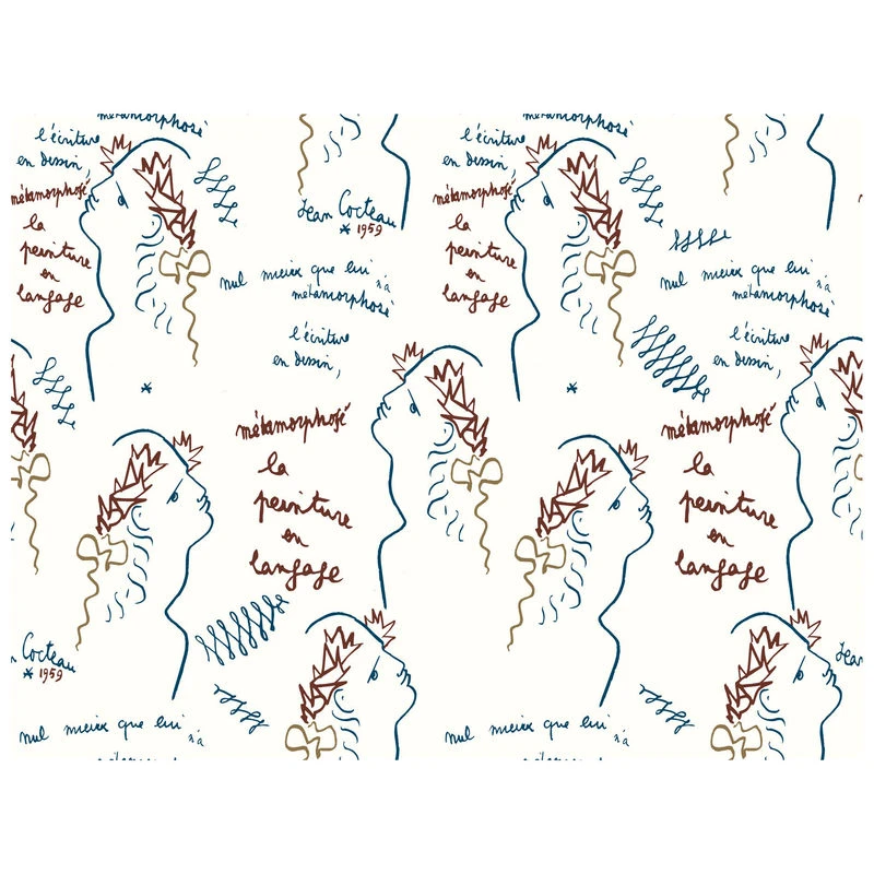 Ecriture - Chapitre 2 Wallpaper - / Jean Cocteau - 10-metre Roll - Lelièvre Paris