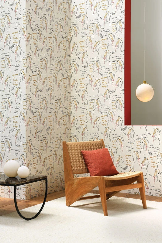 Ecriture - Chapitre 2 Wallpaper - / Jean Cocteau - 10-metre Roll - Lelièvre Paris - Image 2